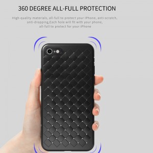 WSKEN Weaving Protective Phone Case for iPhone 7/8 Braided Ventilated Phone Shell Durable TPU Cover Shock-proof Scratch-proof