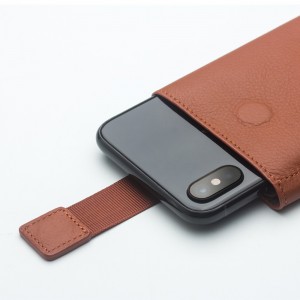 QIALINO Multi-function Leather Phone Sleeve Bag Cover Pouch Pull Tab Pouch Wallet Phone Case Flip Holster Carrying Case Card Holder for iPhone X