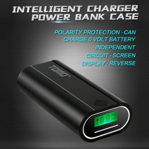 TOMO M2 Battery Charger 2*18650 Power Bank External USB Charger with Intelligent LCD Display for iPhone X Samsung S8 Note 8