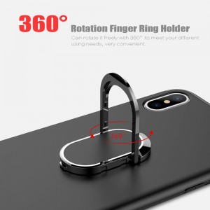 Phone Case Ultra-thin Soft Shell PC+TPU Shock-Absorption Anti-Scratch 360°Protection Cellphone Case Protective Shell Back Cover with 360° Rotation Finger Ring Holder for iPhone X