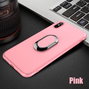 Phone Case Ultra-thin Soft Shell PC+TPU Shock-Absorption Anti-Scratch 360°Protection Cellphone Case Protective Shell Back Cover with 360° Rotation Finger Ring Holder for iPhone X