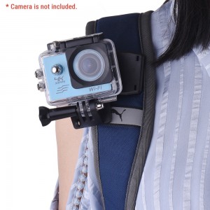 Backpack Strap Cap Clip Mount 360 Degree Rotary Clamp Arm
