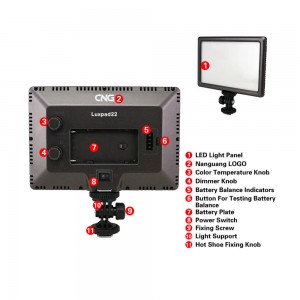 Luxpad22 Pro Ultra Thin 112-LED 11W Video Light Pad for Canon Nikon DSLR Camera DV Camcorder