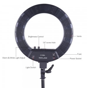18 Inch LED Video Ring Light Fill-in Lamp Studio Photography Lighting 55W Adjustable Brightness 3200-5500K Color Temperature  with Smartphone Holder Cold Shoe Base Carrying Bag + 2m/6.6ft Light Stand