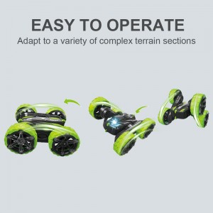 2.4Ghz RC Stunt Car 3D Rotating Drift Stunt Car Climbing Drift Deformation Flip Car Kids Robot Electric Toys