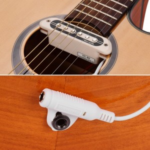 VERTECHnk VS-80 Passive Guitar Soundhole Pickup Humbucker Pick-up Transducer 6.35mm Endpin Jack for Acoustic Folk Guitar