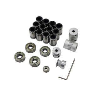 Aibecy 3D Printer Parts Linear Motion Kit LM8UU 608ZZ 624ZZ Bearings Coupler Shaft 20 Teeth Pulley Wheels 2M GT2 Belts