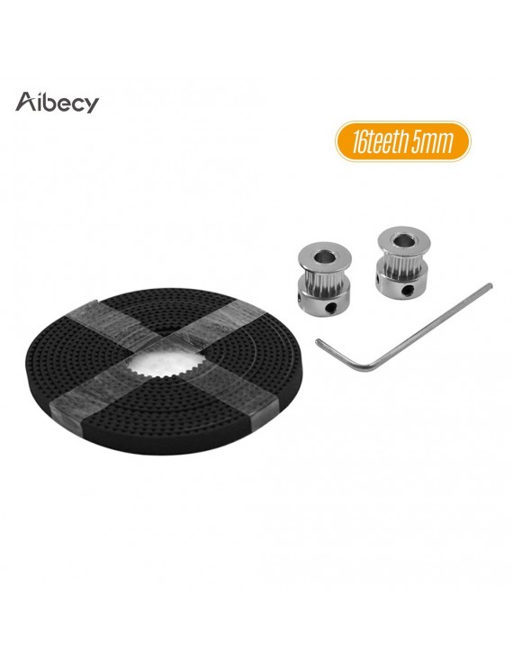 Aibecy 3D Printer Tool Kit 16 Teeth 20 Teeth Timing Alumiun Pulley Wheels 2 Meters Timing GT2 Belt Hexagon Wrench Accessory Parts Suite for 3D Printer