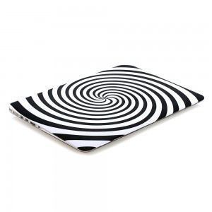 Ultra Thin Light Weight Black White Zebra Circle Spiral Pattern Laptop Hard Case Shell Cover for Apple Macbook Retina 13 13.3in