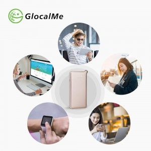 GlocalMe U2S 4G LTE Wireless Data Terminal Global Portable Wi-Fi 4G Roaming Free Hotspot SIM Card Covering 100+ Countries Champaign Gold
