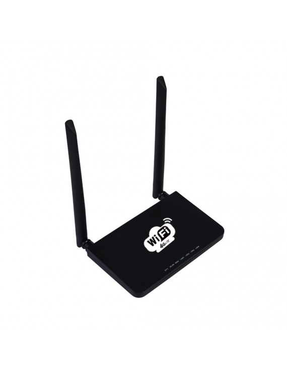 4G Wireless Wifi Router LTE 300Mbps Mobile MiFi Portable Hotspot with SIM Card Slot EU Plug (Black)