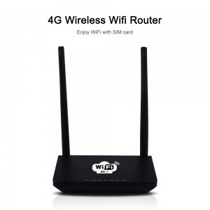 4G Wireless Wifi Router LTE 300Mbps Mobile MiFi Portable Hotspot with SIM Card Slot EU Plug (Black)